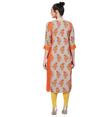 Grey printed liva kurtas-and-kurtis 2