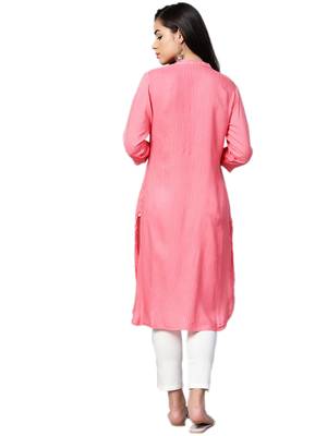 Pink printed liva kurtas-and-kurtis 2