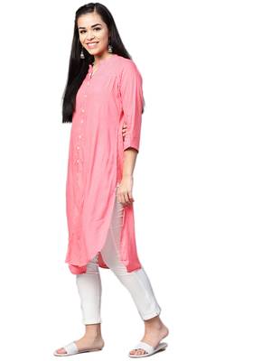 Pink printed liva kurtas-and-kurtis 4
