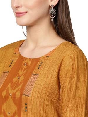 Mustard printed liva kurtas-and-kurtis 5