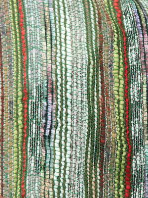 Dark Green & Multicolor Striped Acrylic Stole 10