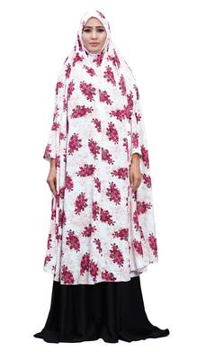 Printed Viscose Lycra Chaderi Abaya Burqa For Women (Pink) 4