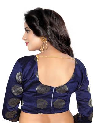 Brown printed nazneen saree with blouse 5