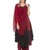 Maroon Embroidered Cotton Salwar