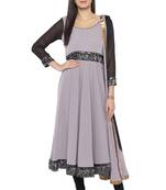 Grey Plain Crepe Salwar