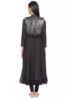 Grey Embroidered Crepe Salwar