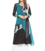 Green Printed Georgette Salwar