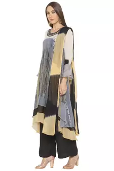 Grey Printed Georgette Salwar