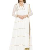 White Embroidered Georgette Salwar