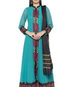 Green Embroidered Georgette Salwar