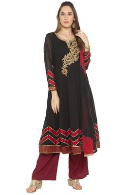 Black Embroidered Georgette Salwar 1