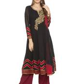 Black Embroidered Georgette Salwar