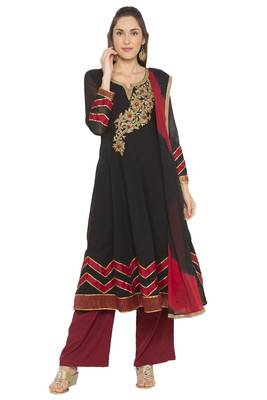 Black Embroidered Georgette Salwar 2
