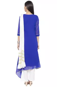 Blue Embroidered Georgette Salwar
