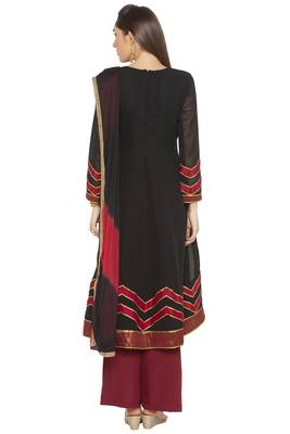 Black Embroidered Georgette Salwar 4