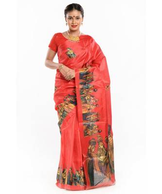 Dark red banarasi khadi silk magic saree 3