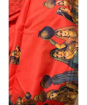 Dark red banarasi khadi silk magic saree 5