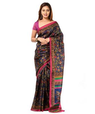 Gorgeous Kalamkari print on kashmniri silk saree 1