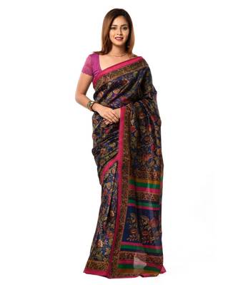 Gorgeous Kalamkari print on kashmniri silk saree 3