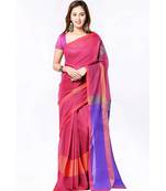 Pink cotton silk formal wear saree