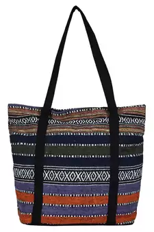 Anekaant Striped Women's Shopping Bag Navy & Multi