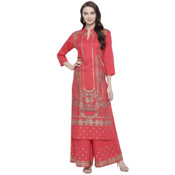 Red printed rayon kurtas-and-kurtis 1
