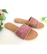 purple leather Mama Bear  flats footwear