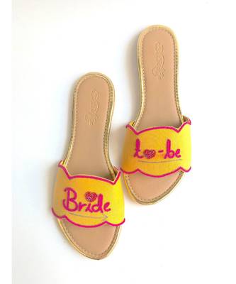 Yellow Leather Bride To Be Flats Footwear 2