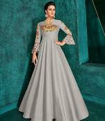 Silver embroidered silk salwar