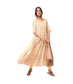 Libas Mustard printed Cotton kurti