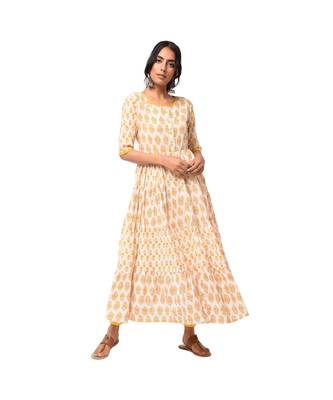 Libas Mustard printed Cotton kurti 2