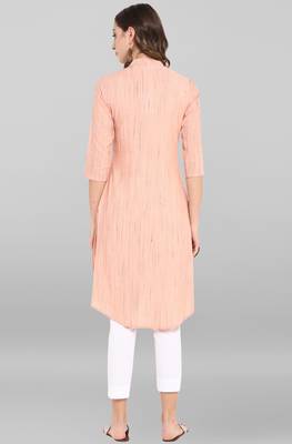 Janasya Peach printed cotton ethnic-kurtis 4