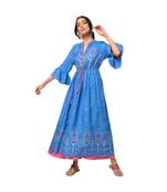Libas Blue printed viscose kurti