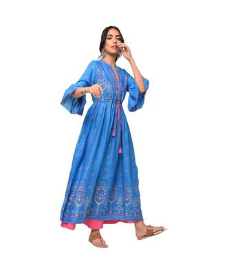Libas Blue printed viscose kurti 2