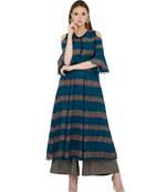 Libas Turquoise printed viscose kurti