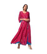 Libas Magenta printed viscose kurti