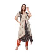 Libas Beige printed viscose kurti