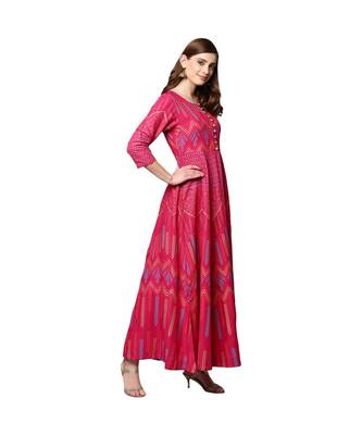 Libas Pink printed Cotton kurti 3