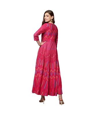 Libas Pink printed Cotton kurti 4