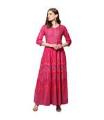 Libas Pink printed Cotton kurti