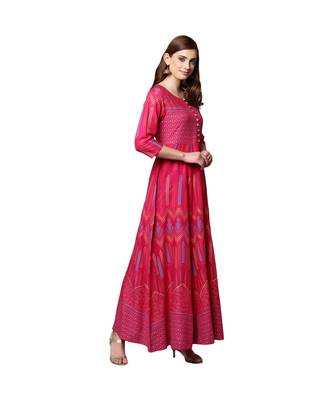 Libas Pink printed Cotton kurti 3