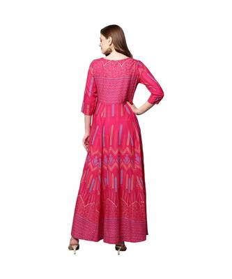 Libas Pink printed Cotton kurti 4