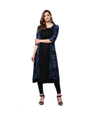 Libas Black printed viscose kurti 1