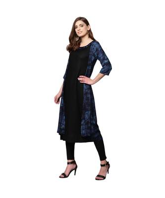 Libas Black printed viscose kurti 2