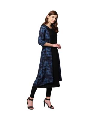 Libas Black printed viscose kurti 3