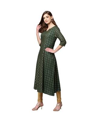 Libas Green printed viscose kurti 2