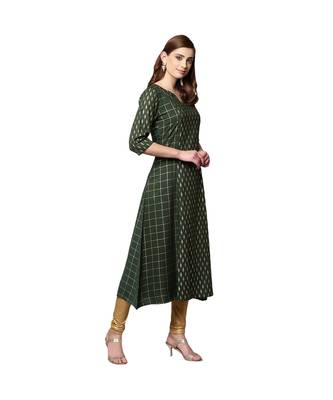 Libas Green printed viscose kurti 3