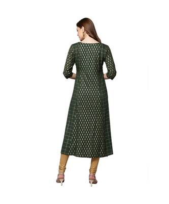 Libas Green printed viscose kurti 4