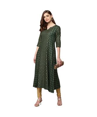 Libas Green printed viscose kurti 5