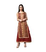 Libas Brown printed viscose kurti